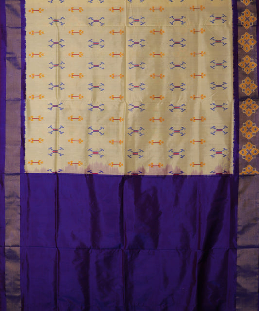 Banana yellow color handloom rajkot silk saree