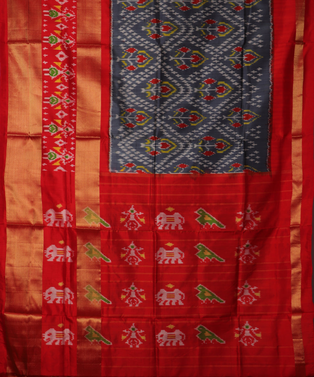 Independence blue color handloom rajkot silk saree