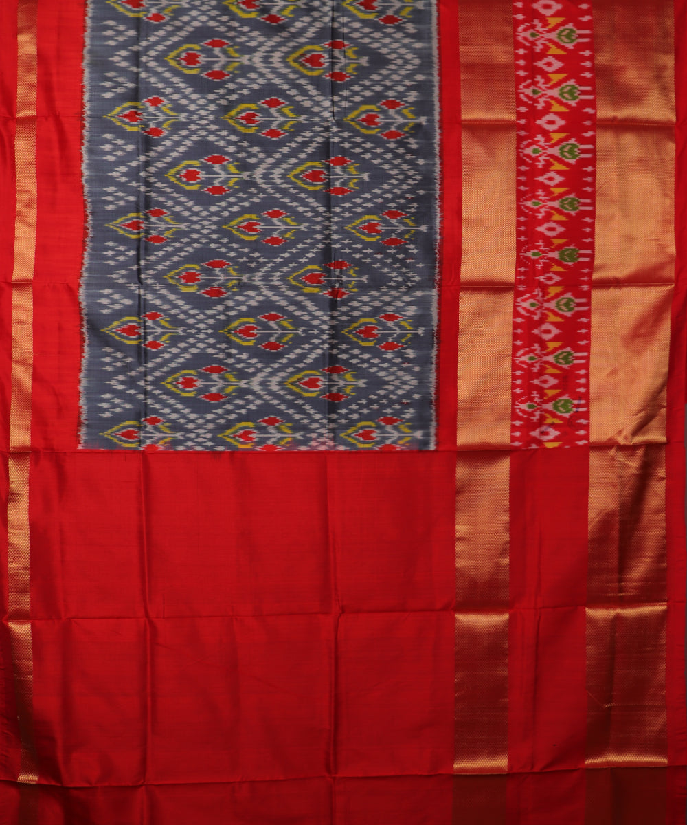 Independence blue color handloom rajkot silk saree
