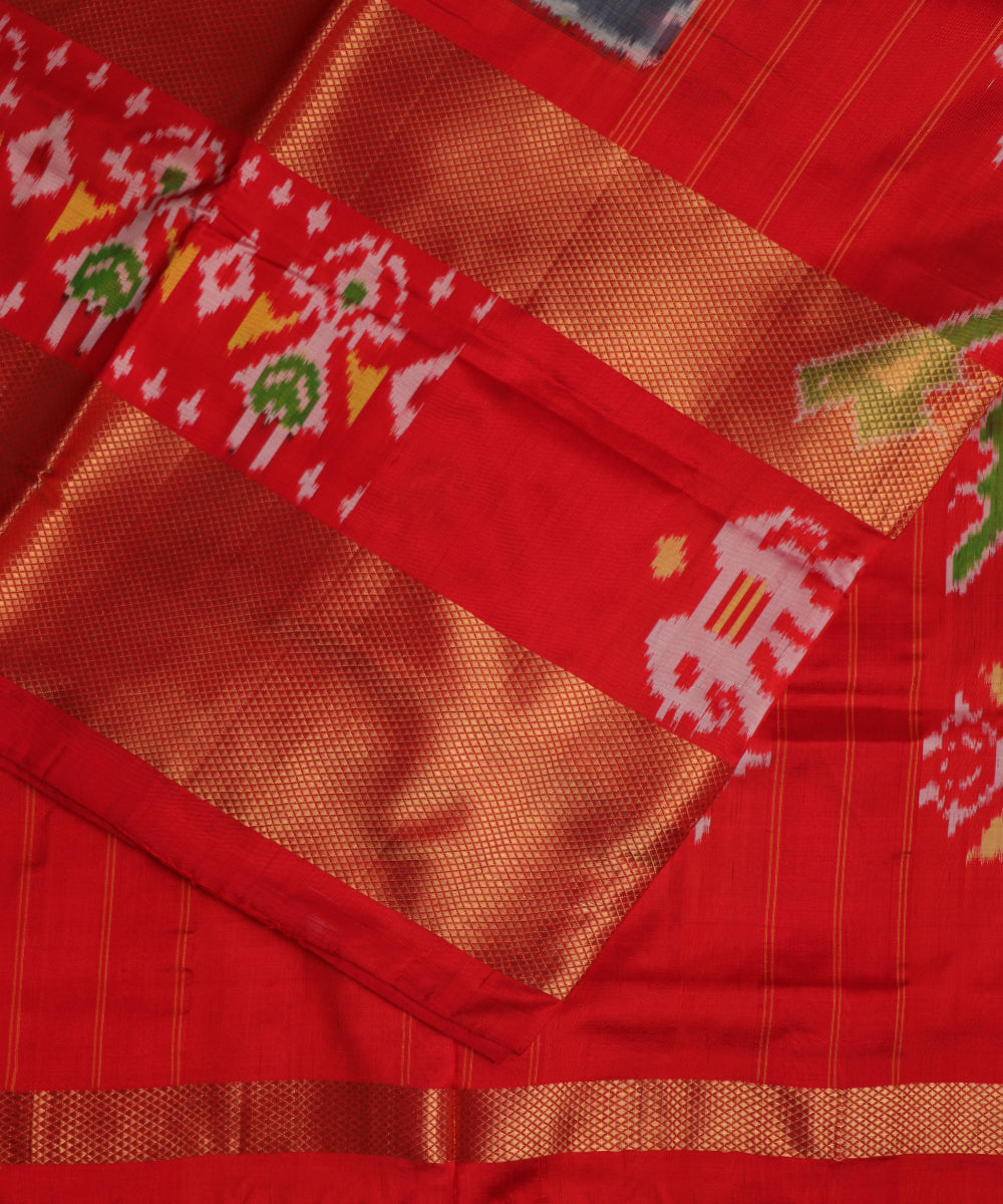 Independence blue color handloom rajkot silk saree