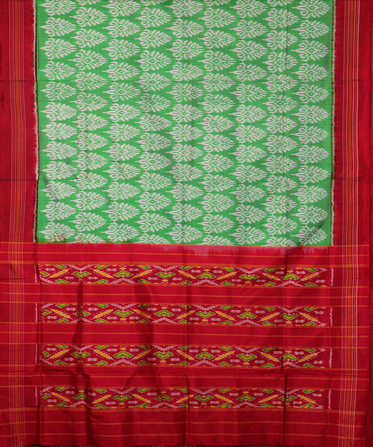 Parrot green color handloom rajkot silk saree