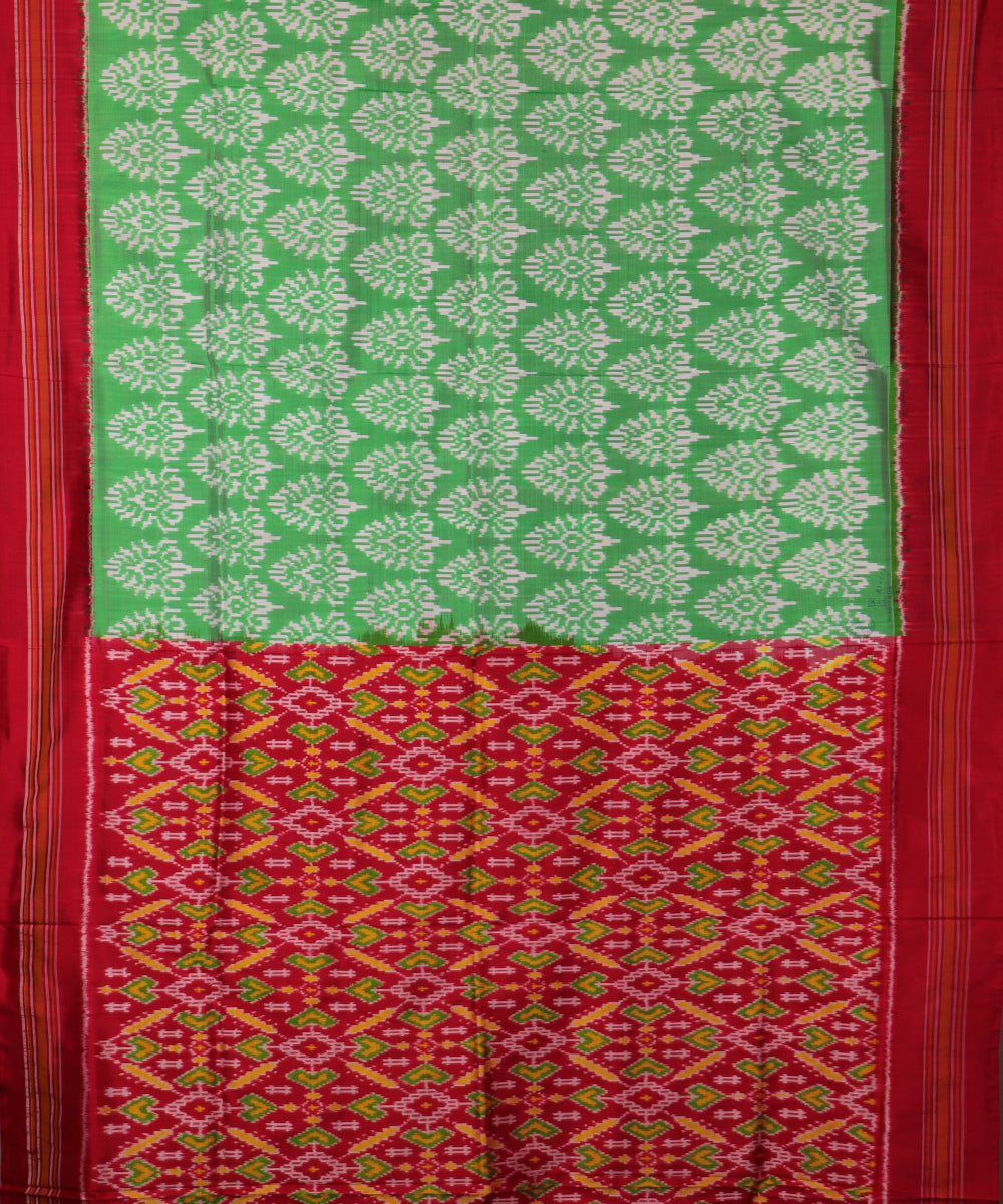 Parrot green color handloom rajkot silk saree