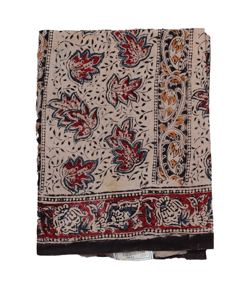 Beige handloom Kalamkari lungies