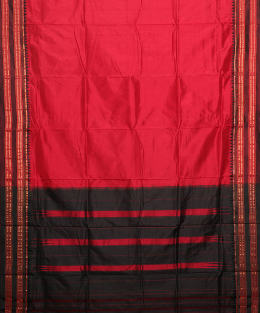 Red color handloom Narayanpet silk saree