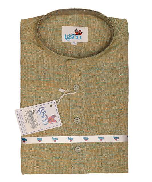 Handloom Men’s Khadi Short Kurta – Half Sleeves