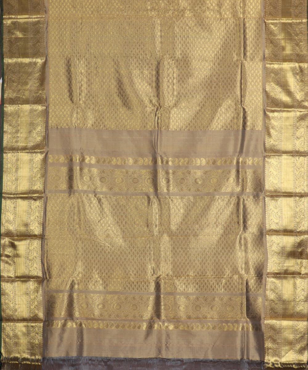 Ecru color handllom ramappa silk saree