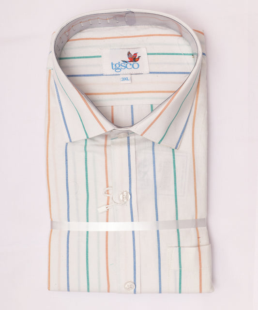 White color handloom pochampally shirt