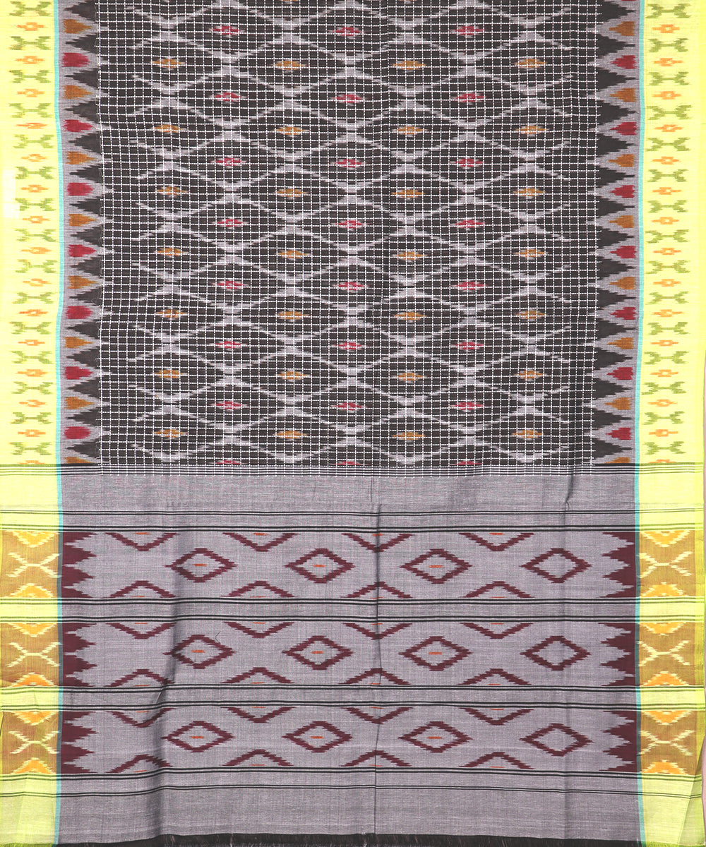 Black color pochampally mercerised muthyampet cotton saree
