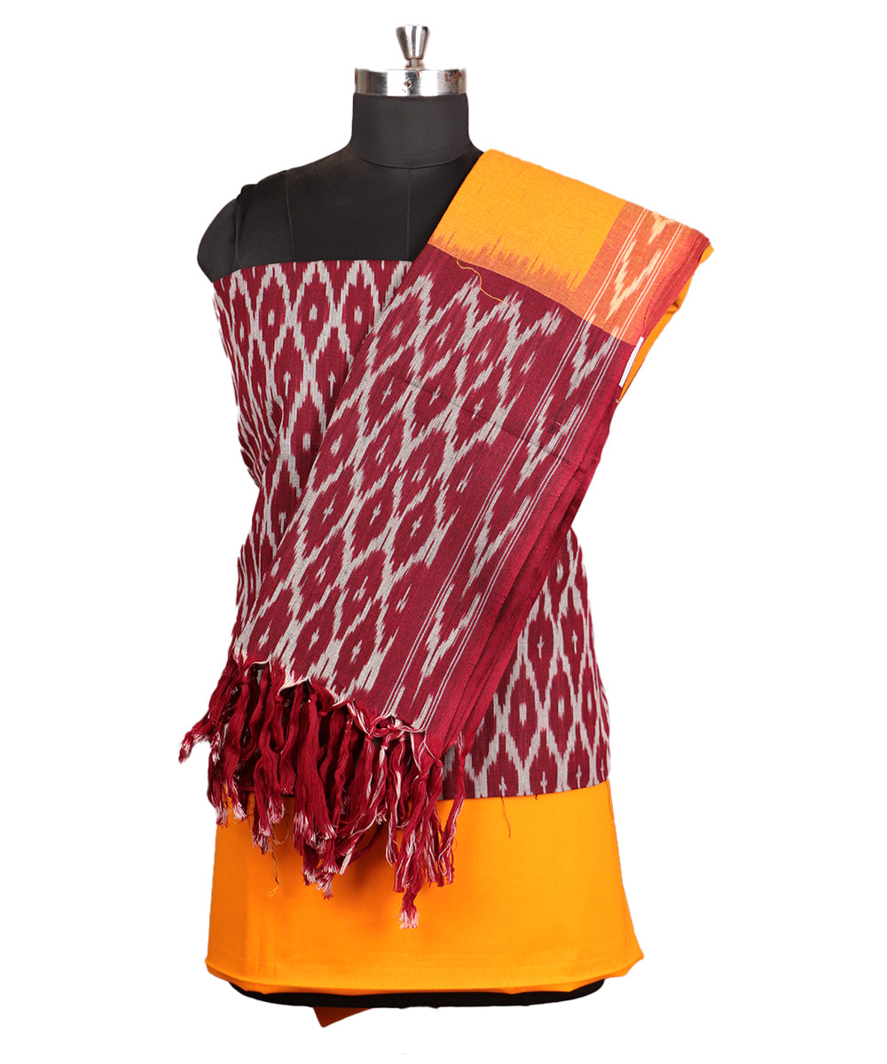 Burgundy red color handloom pochampally punjabi suit