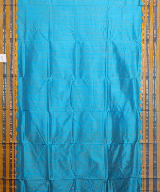 Olympic blue color handloom Narayanpet silk saree