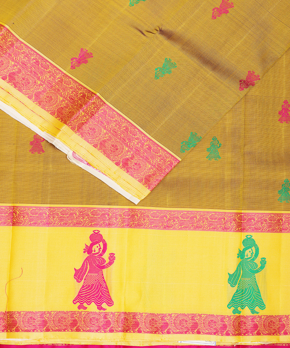 Dijon color handloom gollabhama silk saree