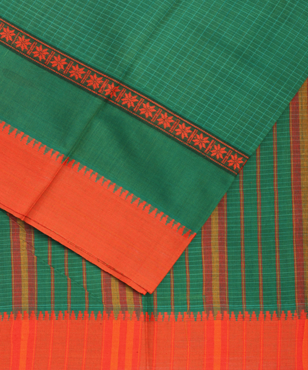 Sacramento green color handloom narayanpet cotton saree