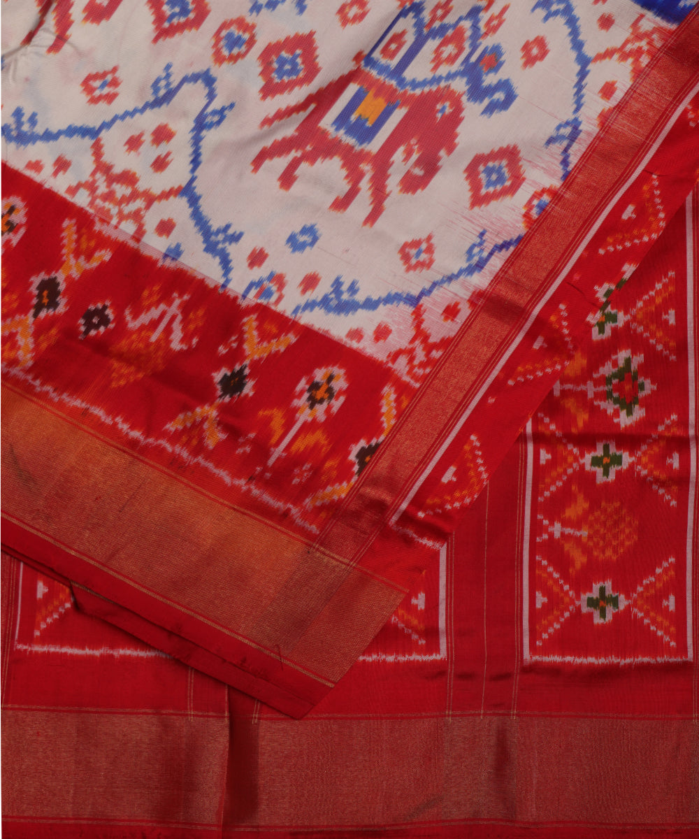 Multi-color handloom rajkot silk saree