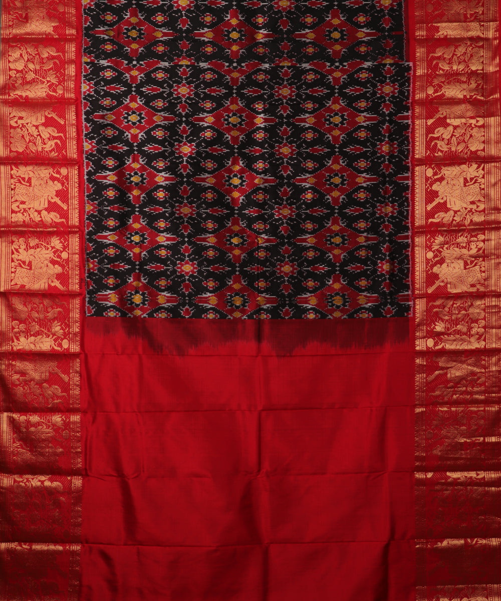Black color handloom rajkot silk saree