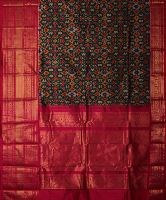 Sacramento green color handloom rajkot silk saree