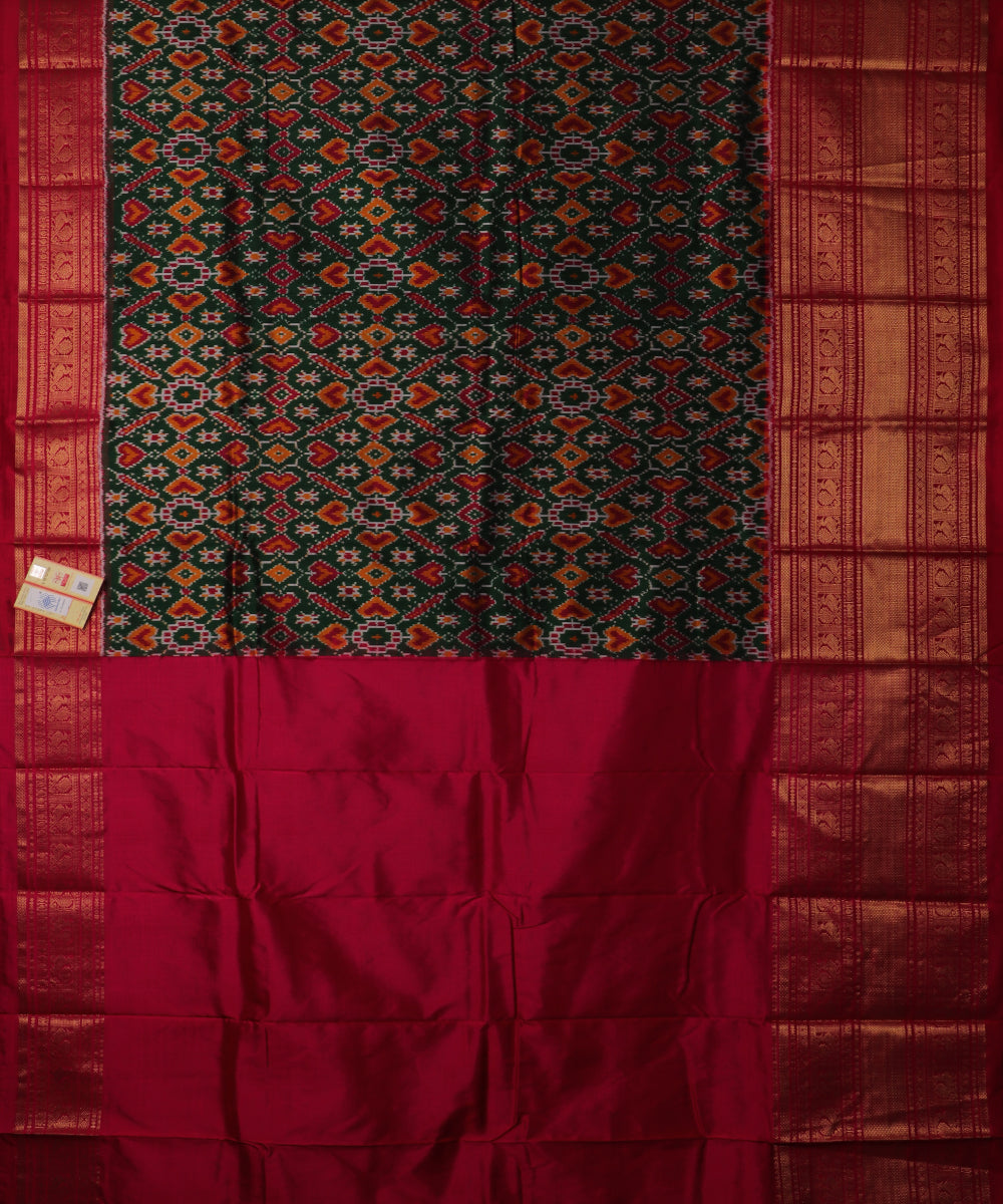 Sacramento green color handloom rajkot silk saree
