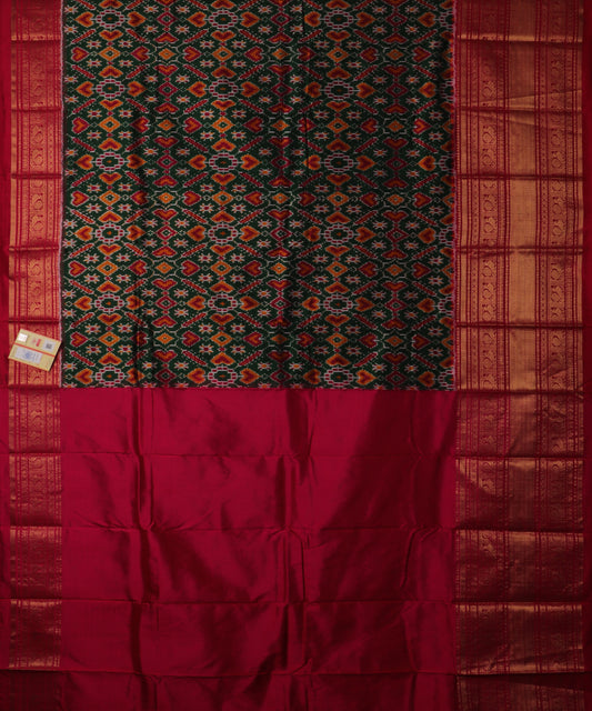 Sacramento green color handloom rajkot silk saree