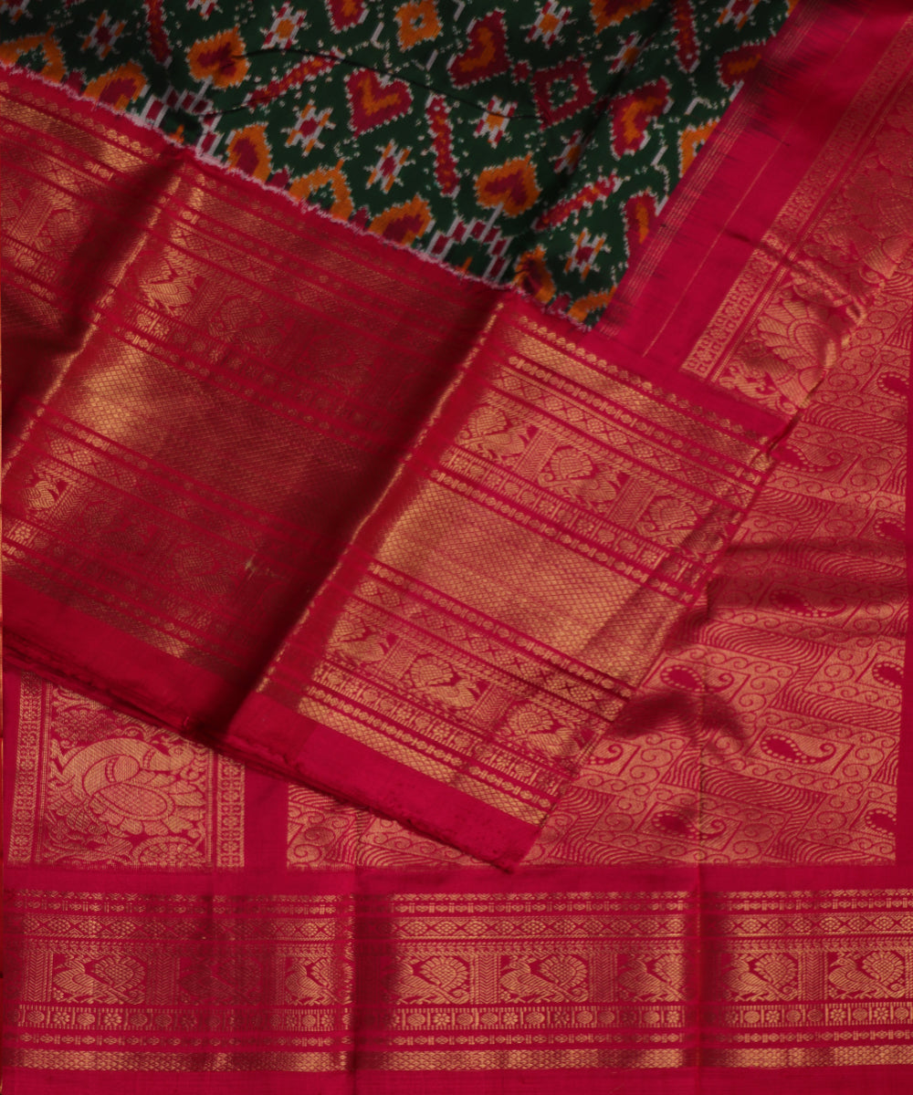 Sacramento green color handloom rajkot silk saree