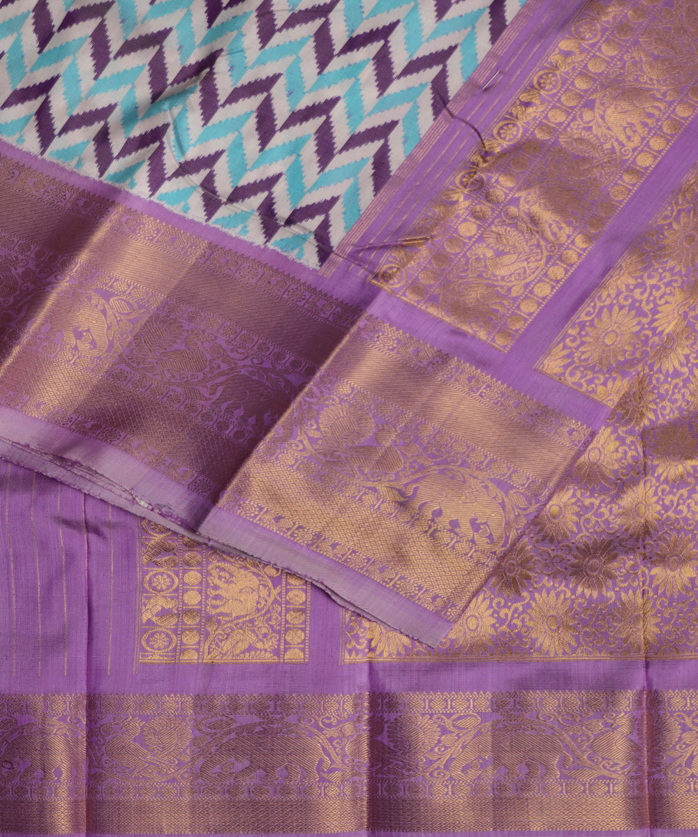 Multi-color handloom rajkot silk saree
