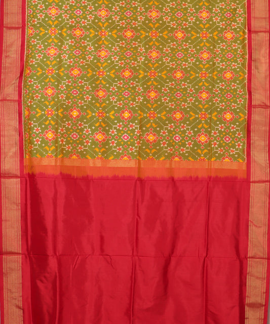 Multi-shade handloom rajkot silk saree