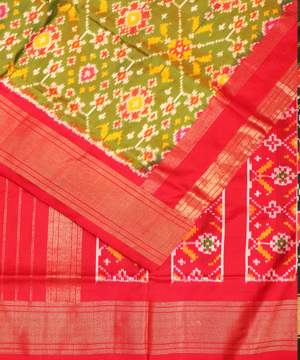 Multi-shade handloom rajkot silk saree