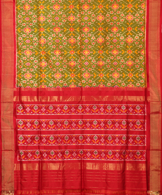Multi-shade handloom rajkot silk saree
