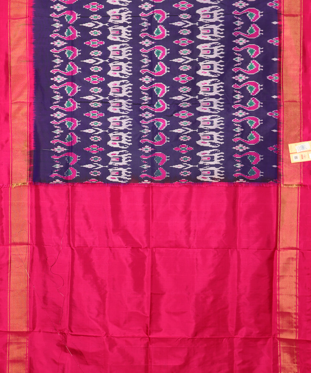 Blue color handloom rajkot silk saree
