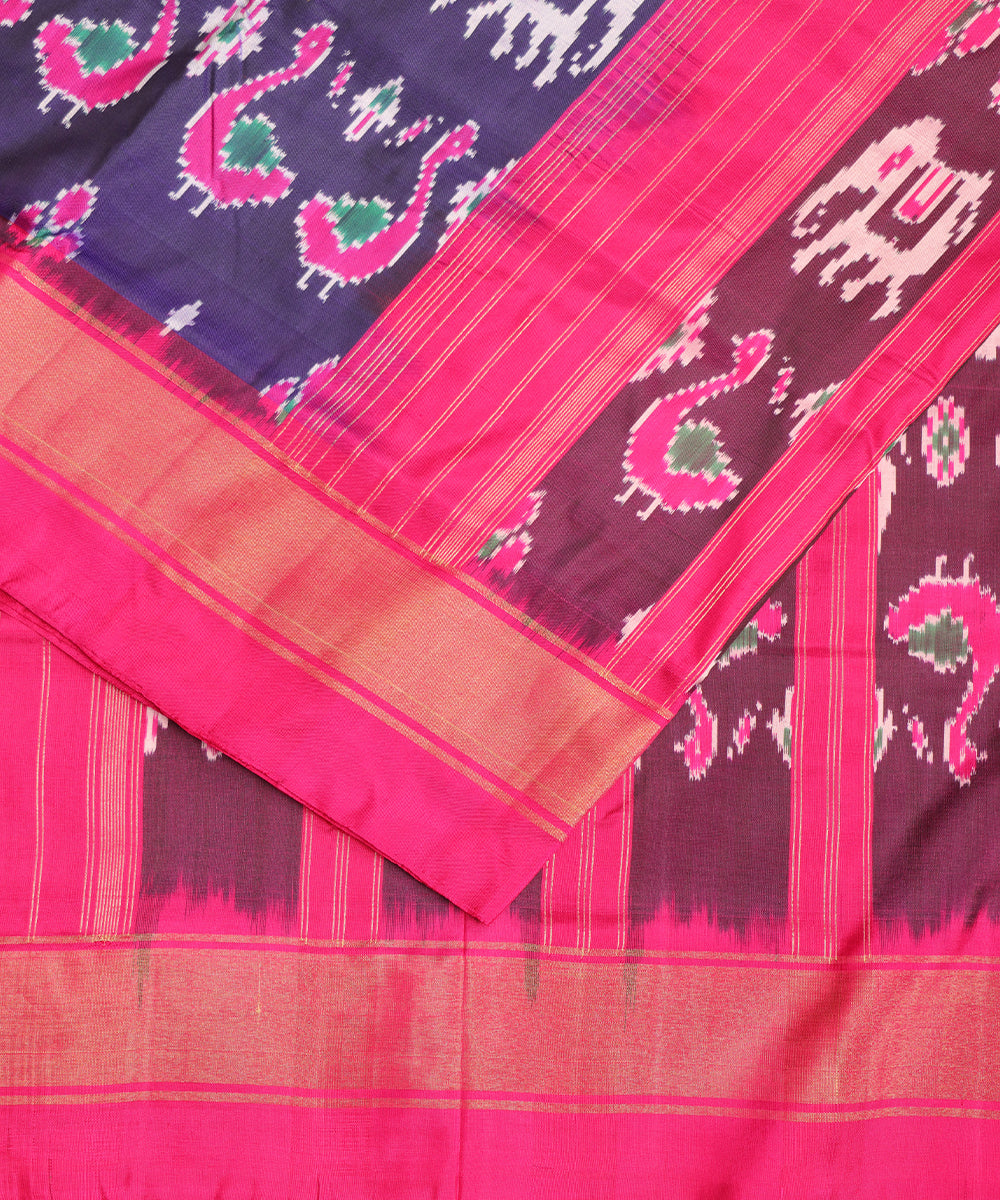 Blue color handloom rajkot silk saree