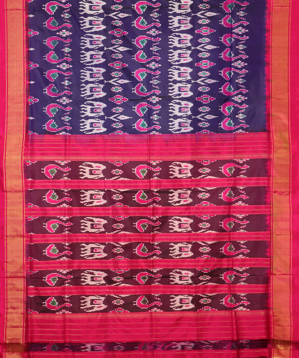 Blue color handloom rajkot silk saree