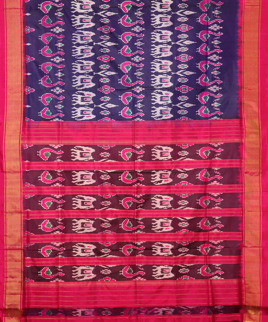 Blue color handloom rajkot silk saree