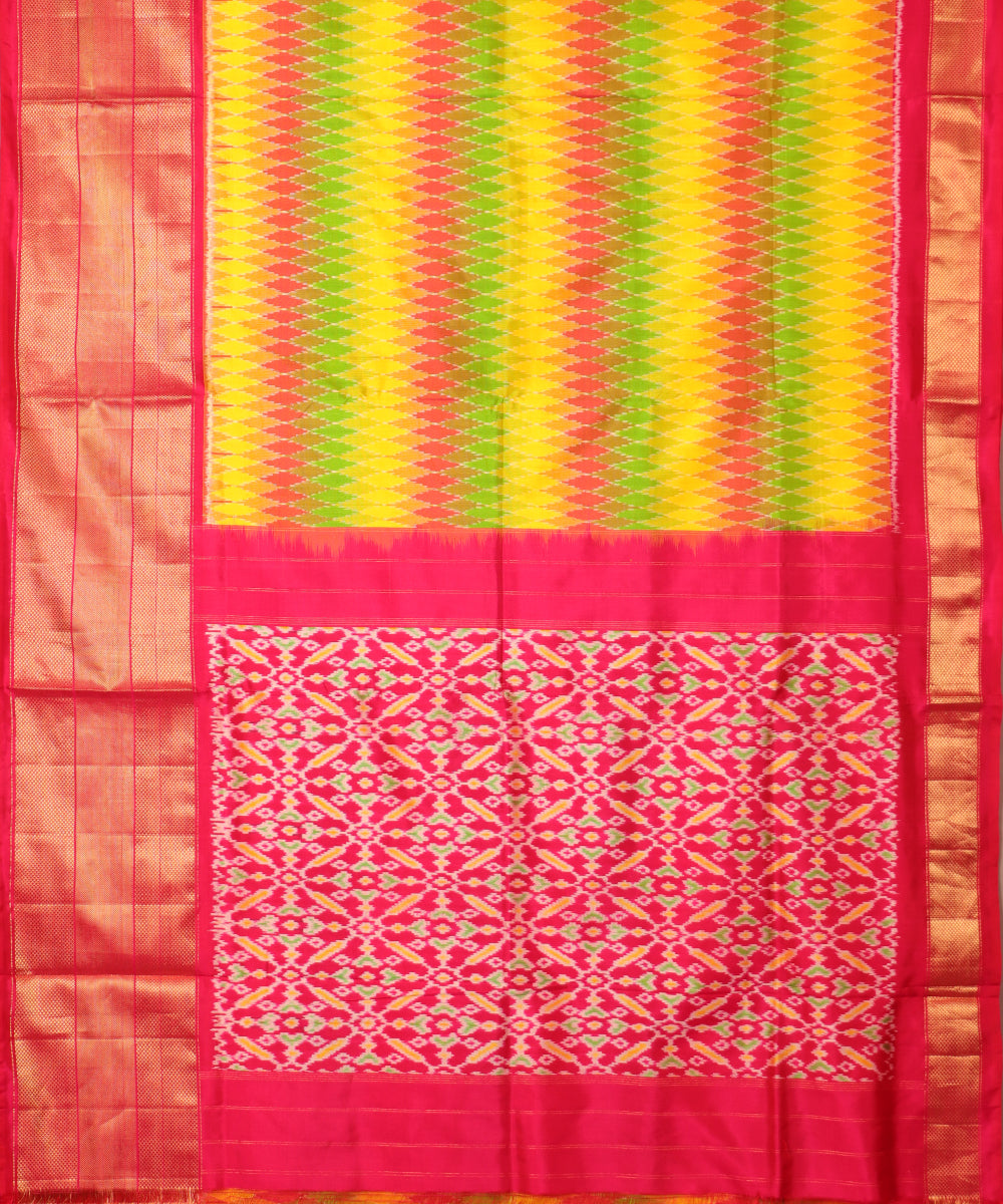 Multi-color handloom rajkot silk saree
