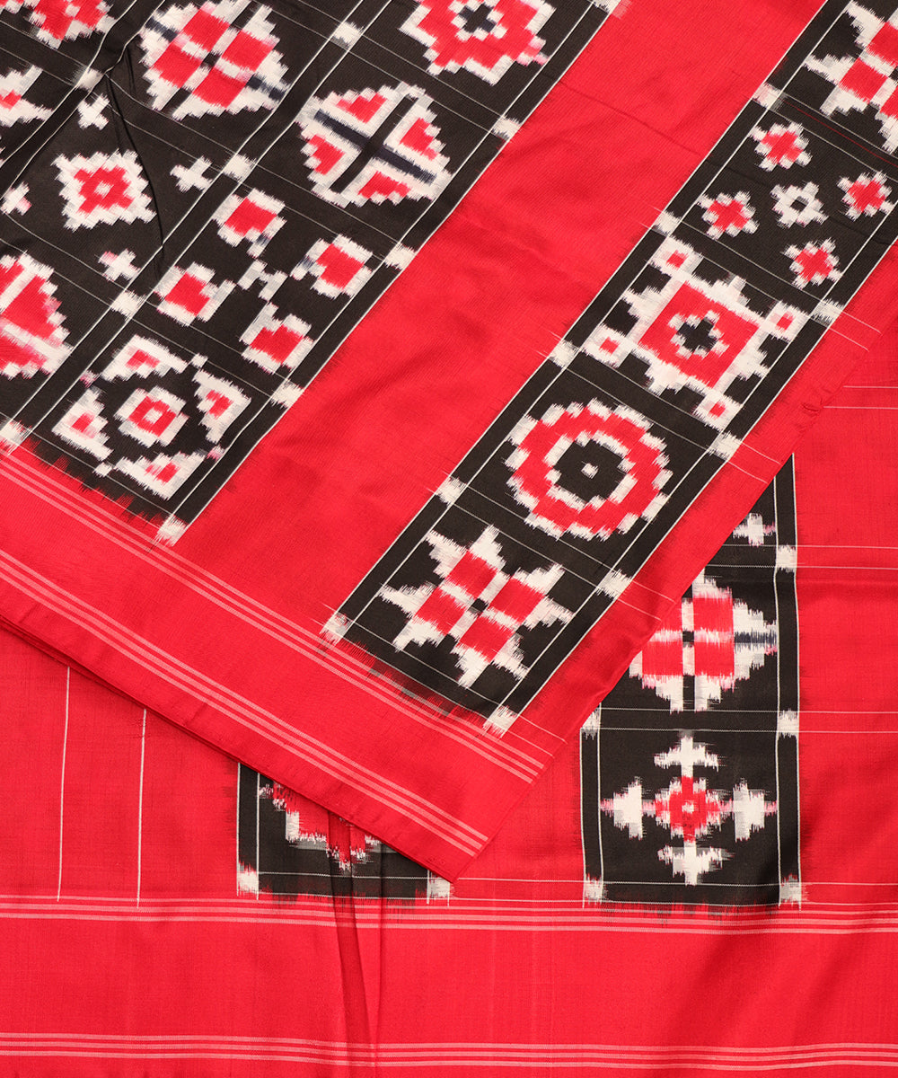 Black color handloom rajkot silk saree