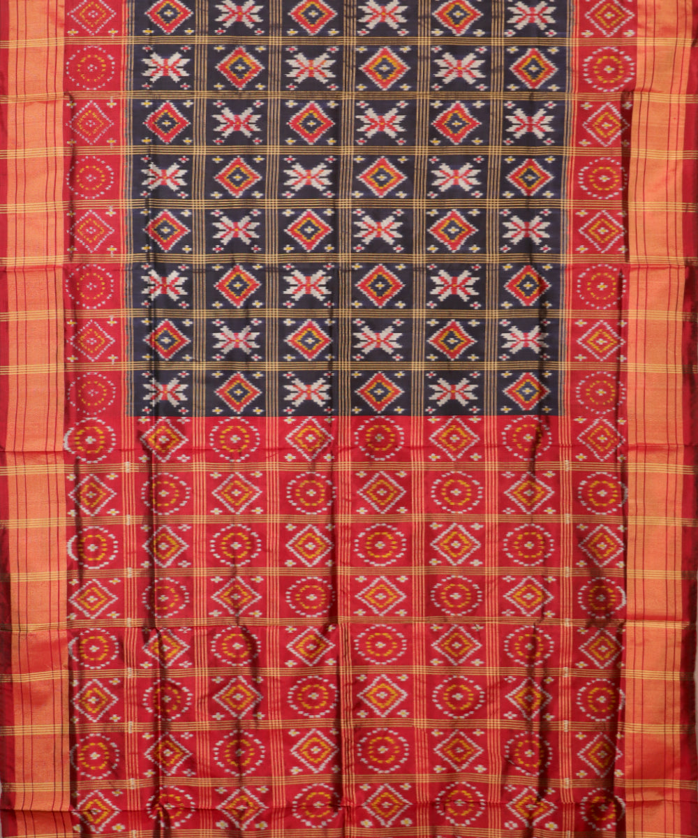 Denim blue color handloom rajkot silk saree