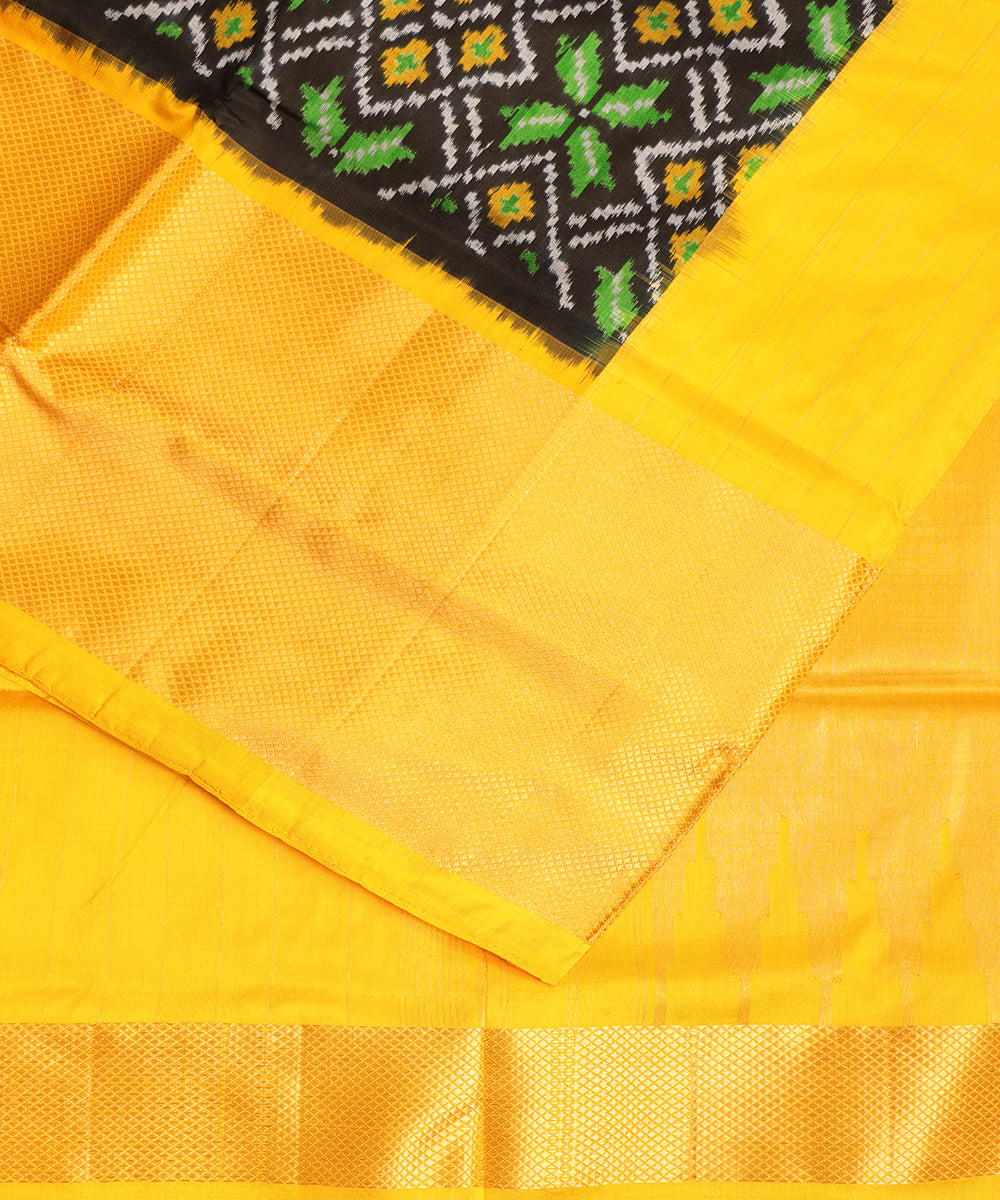 Black color handloom rajkot silk saree