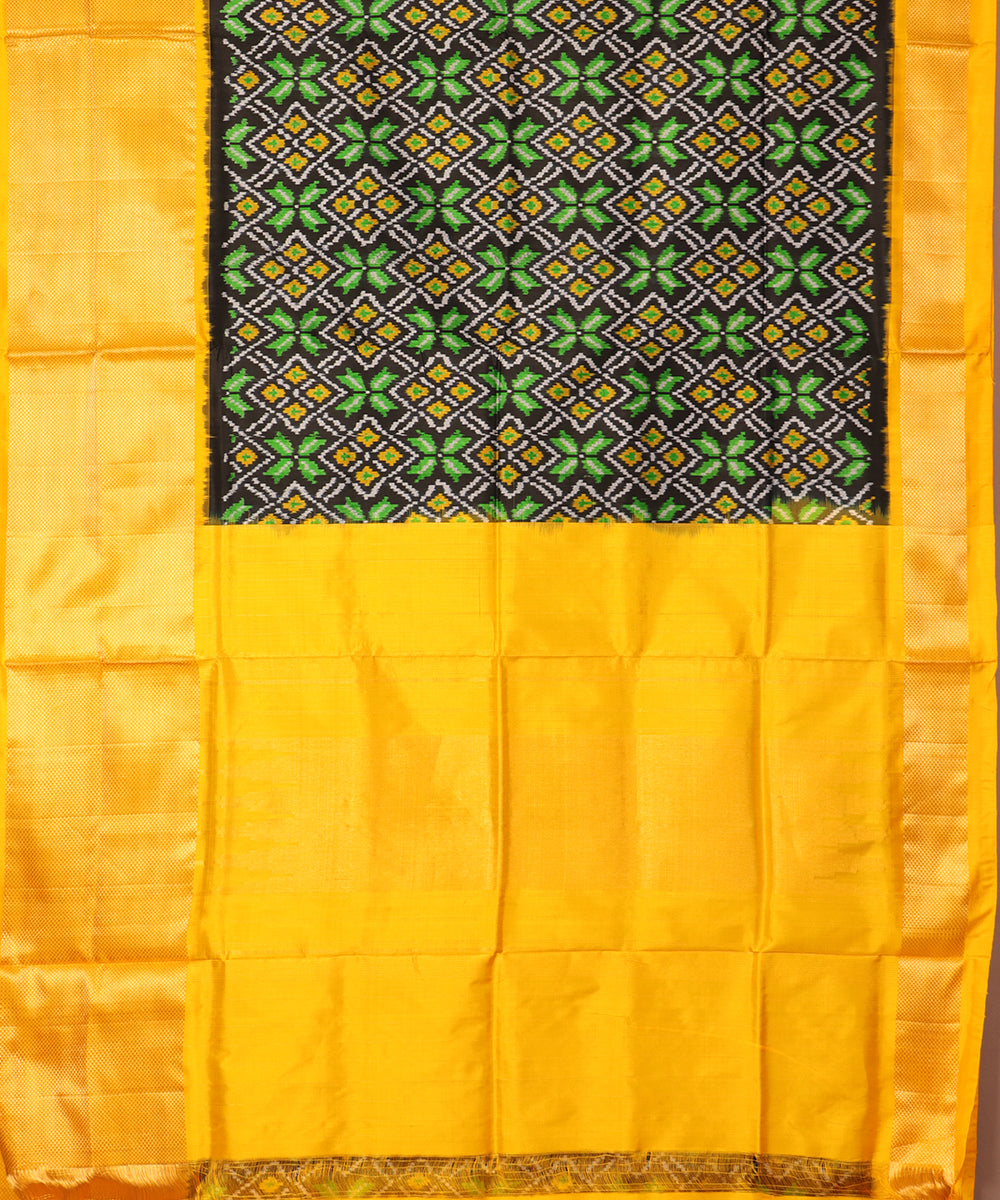 Black color handloom rajkot silk saree