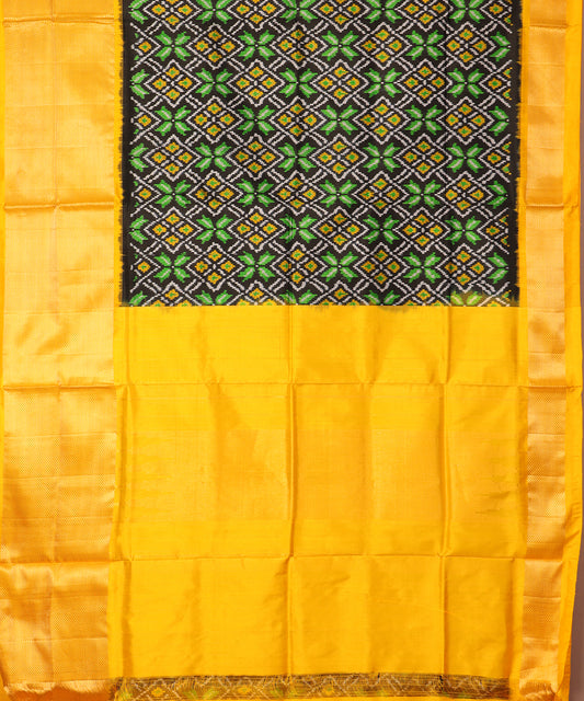 Black color handloom rajkot silk saree