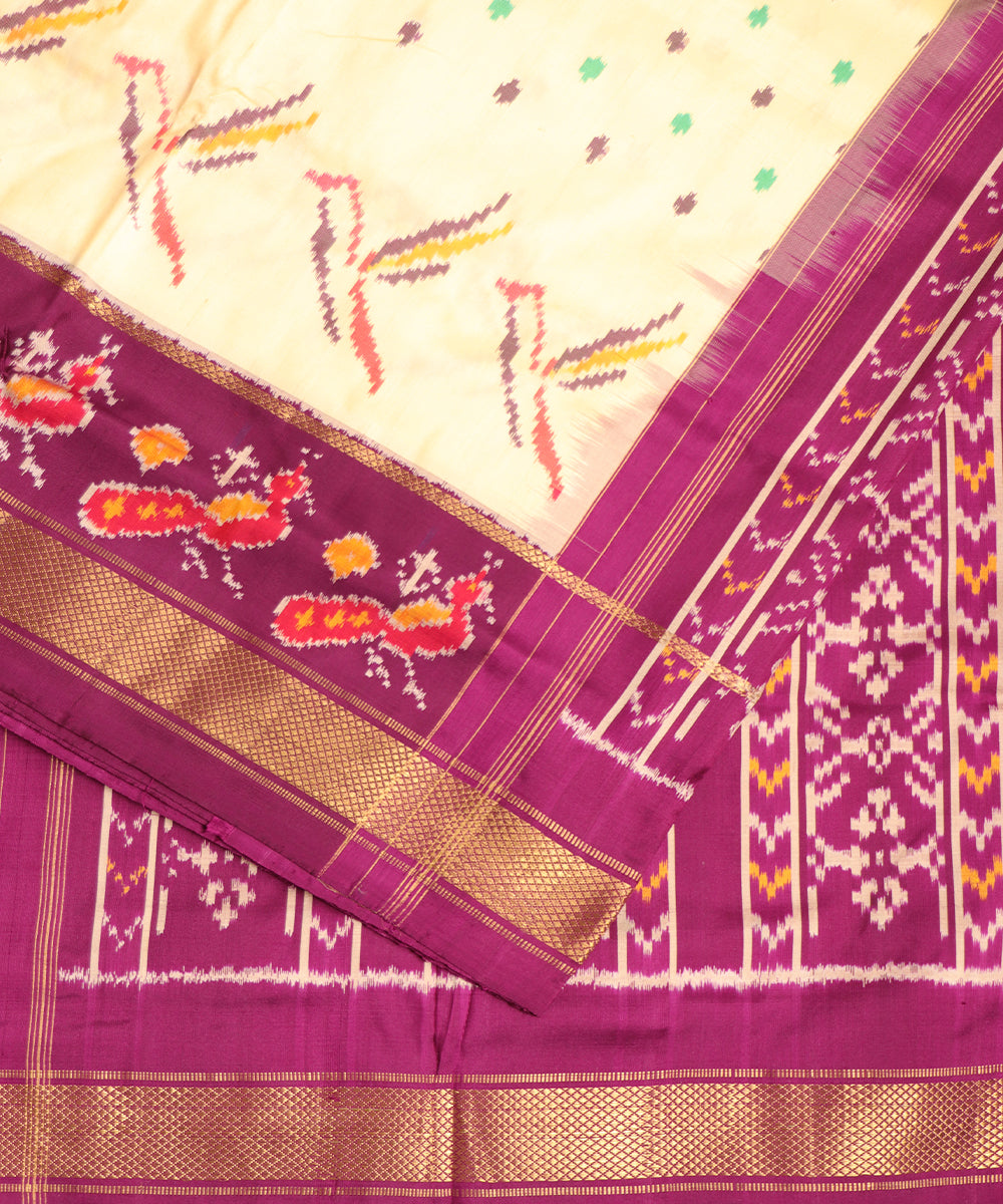 Banana yellow color handloom rajkot silk saree
