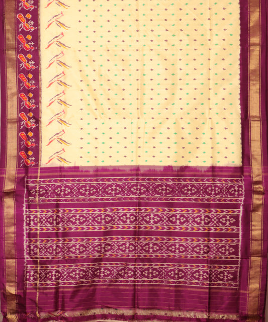 Banana yellow color handloom rajkot silk saree