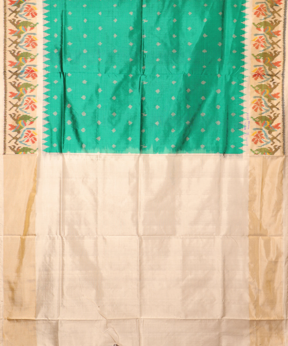 Sea green color handloom rajkot silk saree