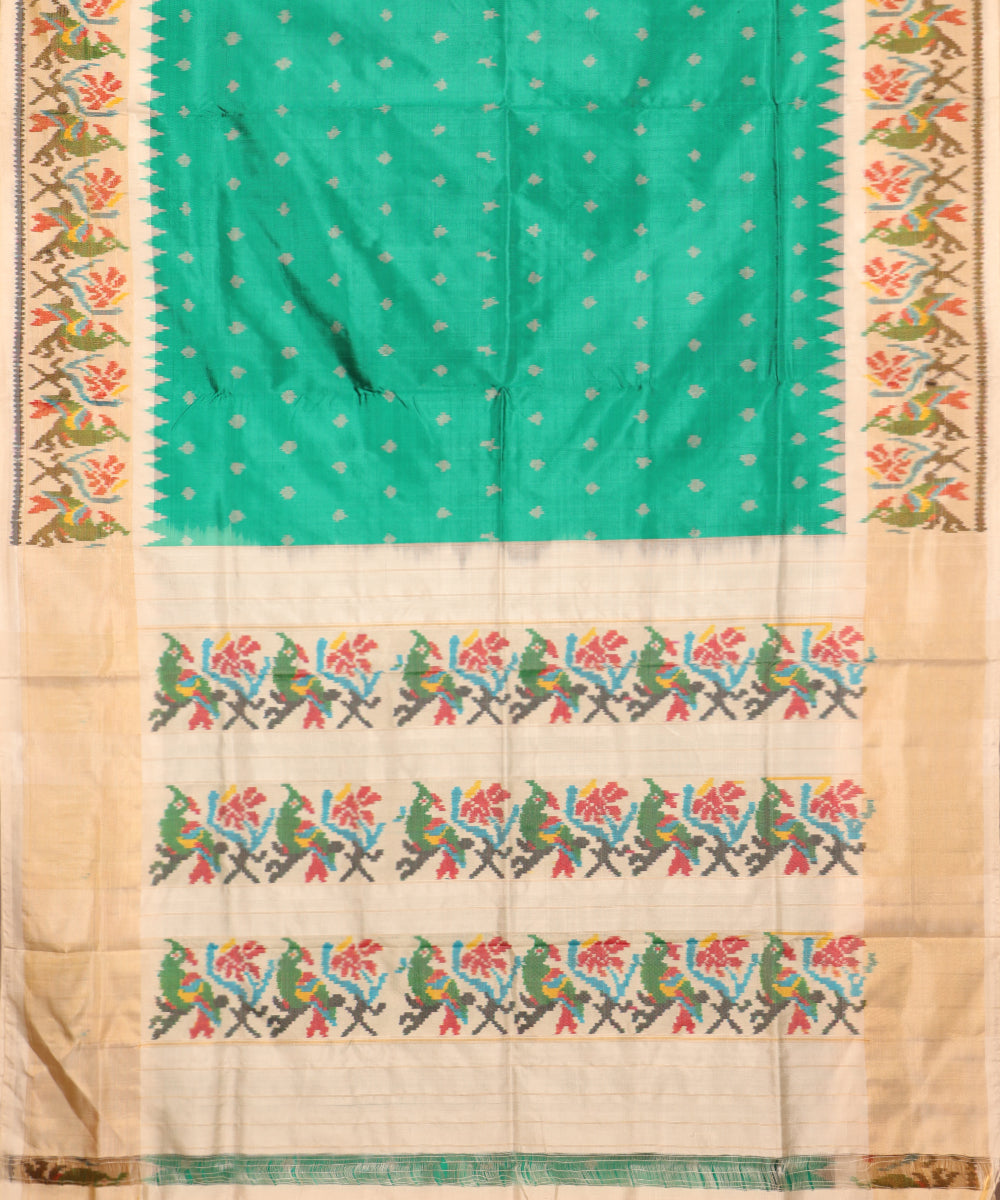 Sea green color handloom rajkot silk saree