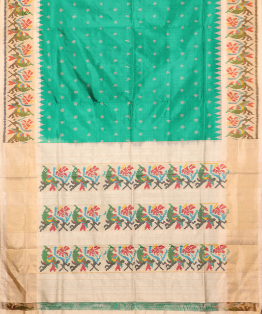 Sea green color handloom rajkot silk saree