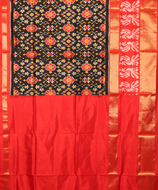 Black color handloom rajkot silk saree