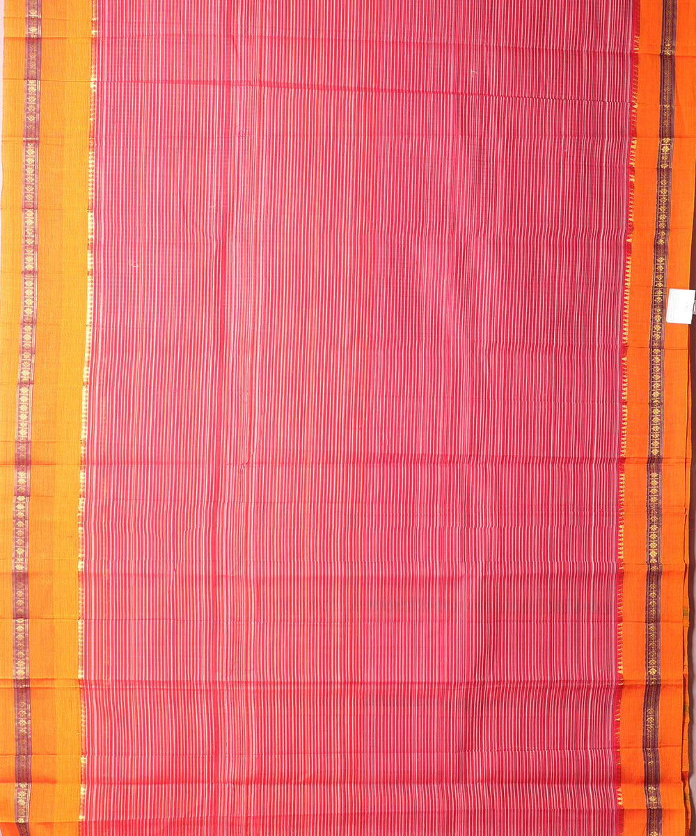 Burgundy red color handloom narayanpet cotton saree