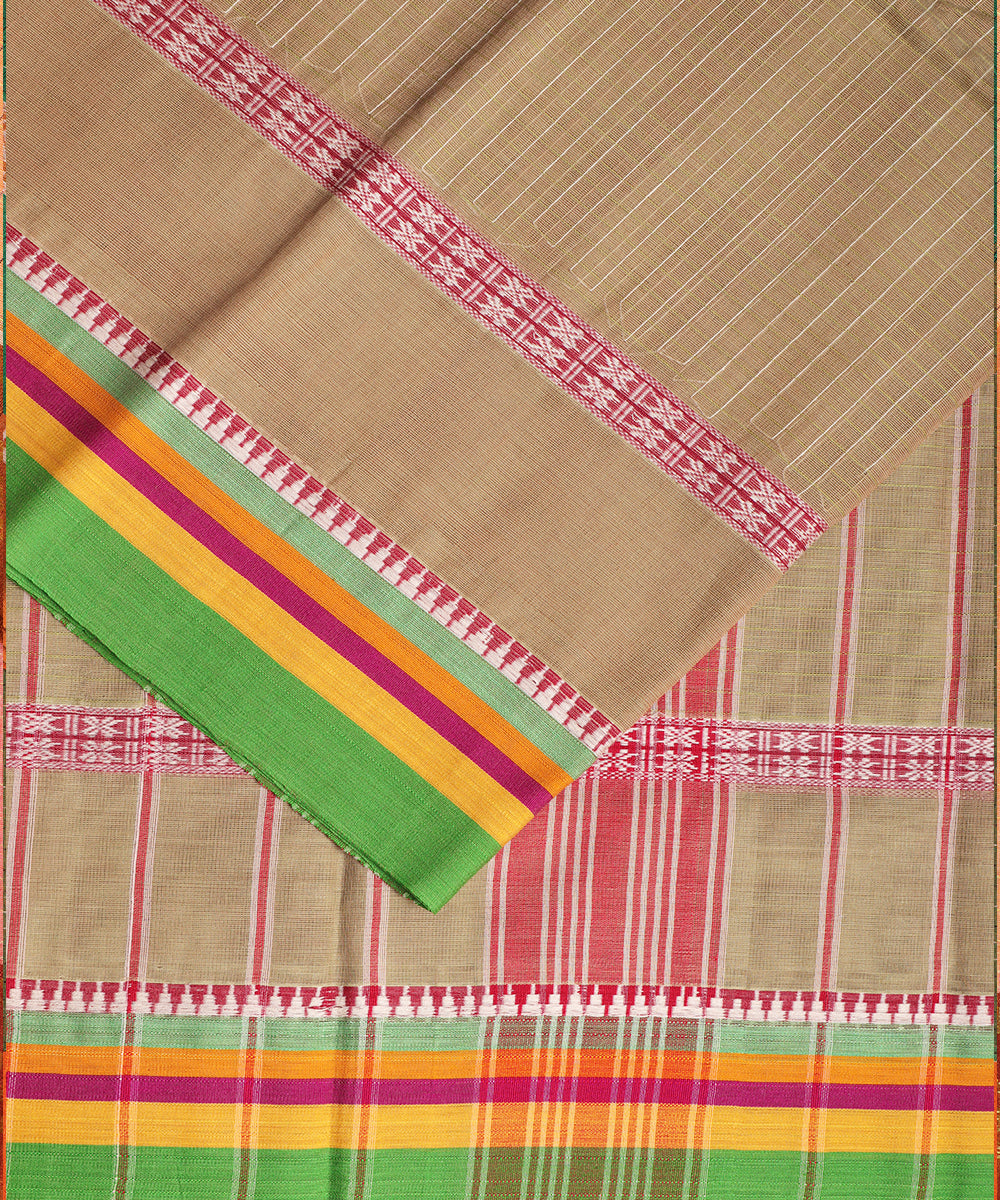 Artichoke green color handloom narayanpet cotton saree