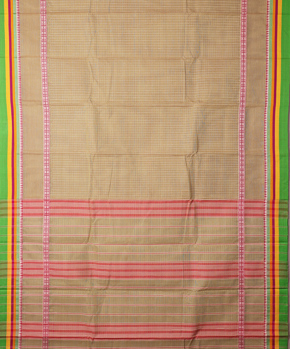 Artichoke green color handloom narayanpet cotton saree