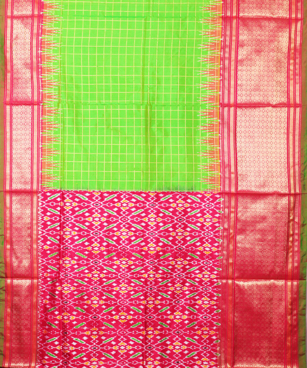 Green color handloom rajkot silk saree