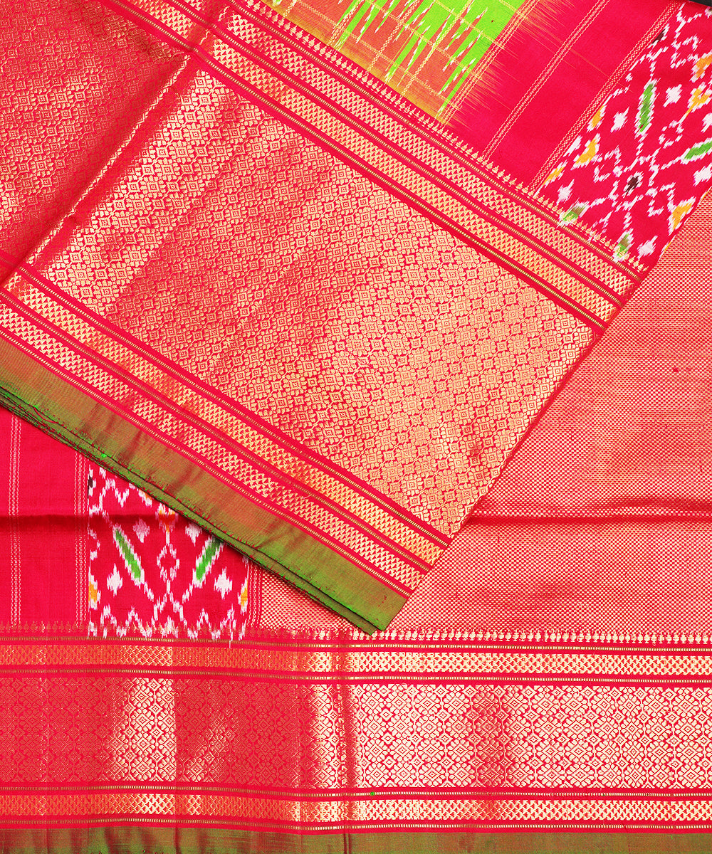 Green color handloom rajkot silk saree
