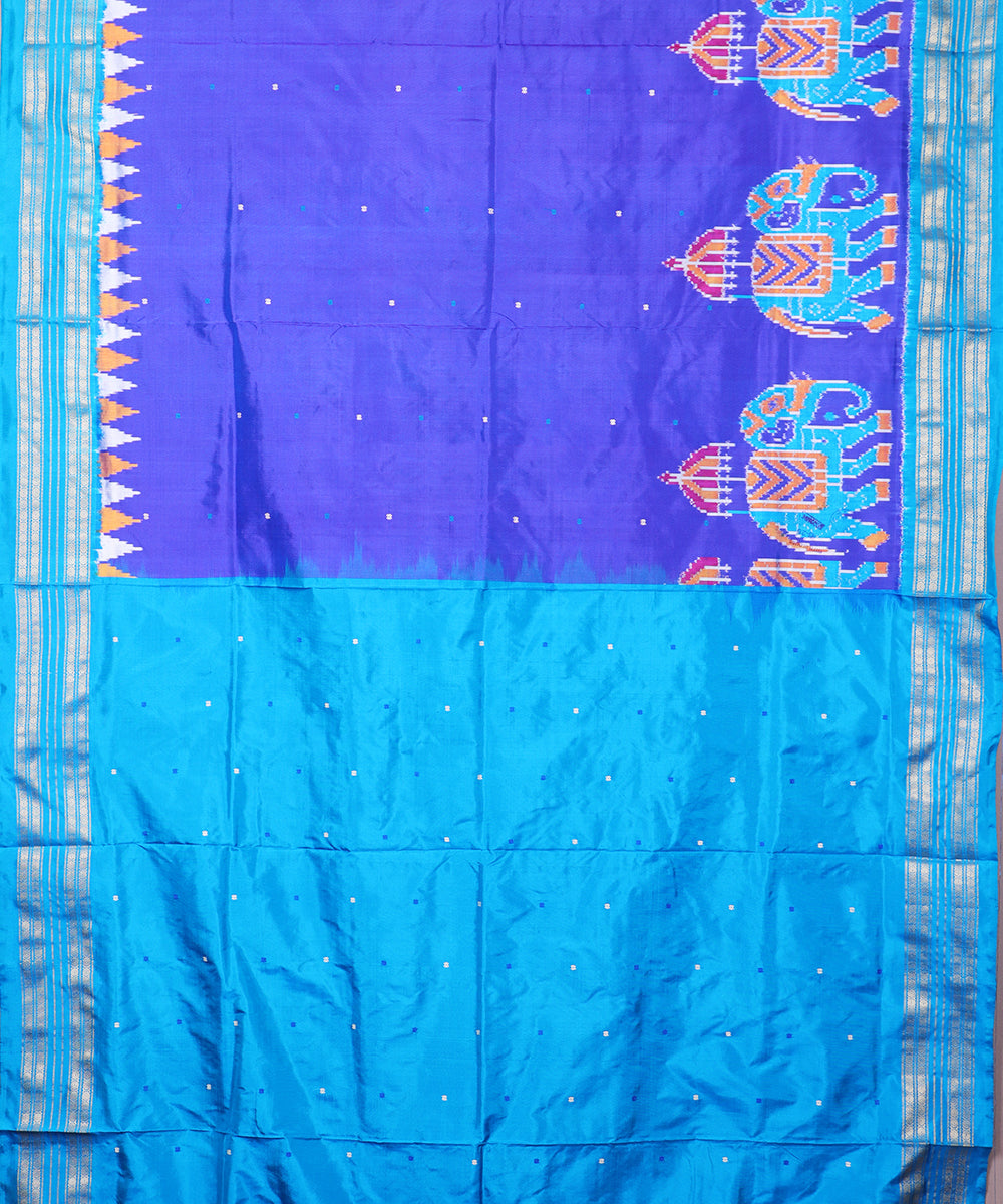 Blue color handloom rajkot silk saree