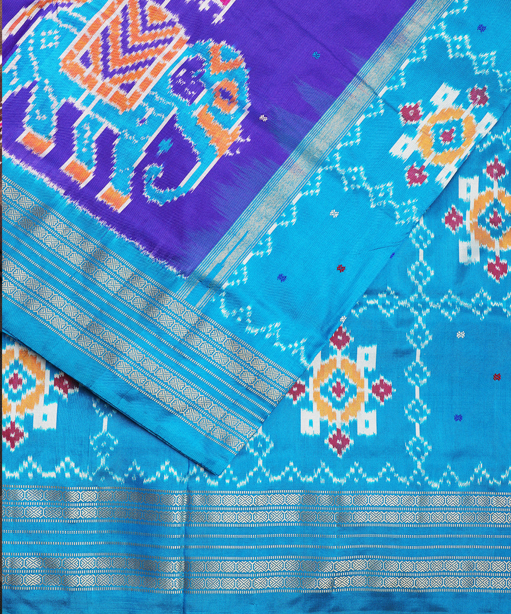 Blue color handloom rajkot silk saree