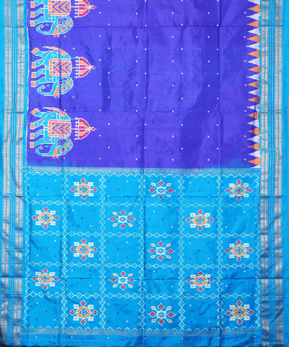 Blue color handloom rajkot silk saree